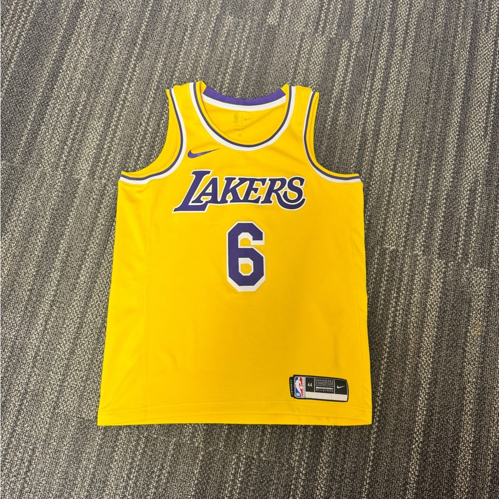 NBA Yellow Lakers Jersey with Purple & White Trim